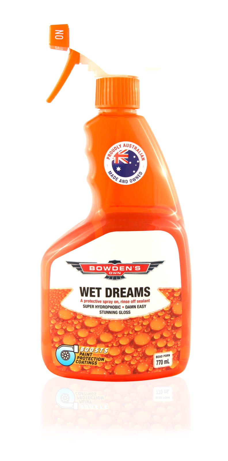 BOWDENS OWN WET DREAMS A PROTECTIVE SPRAY ON, RINSE OFF SEALANT